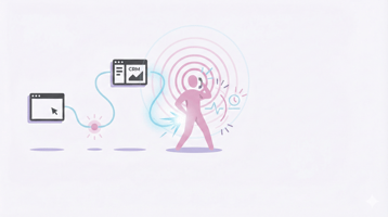 SalesOperationの自動化フロー｜顧客のホームページ訪問を MAが検知し、SFA連携でインサイドセールスがタイムリーに 架電するまでのプロセスをイラストで表現。